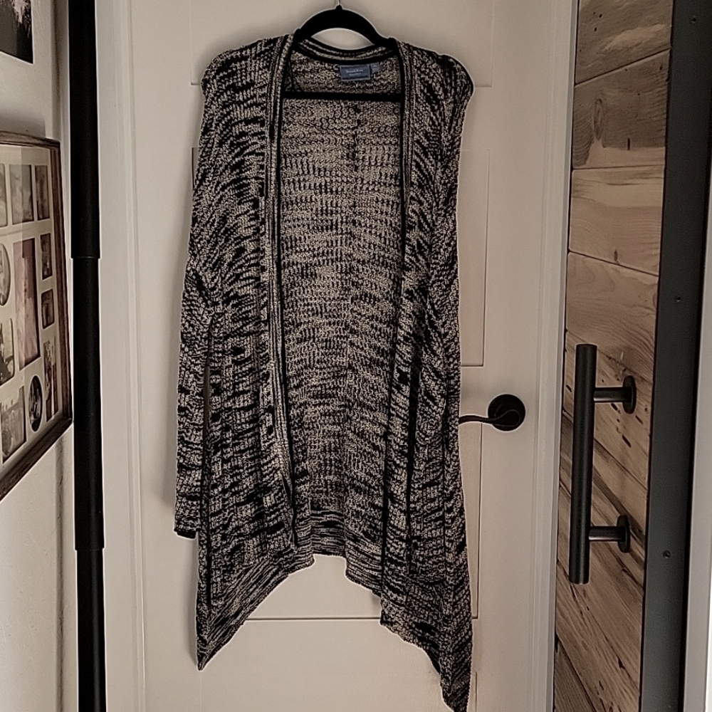 Extra long blue cardigan